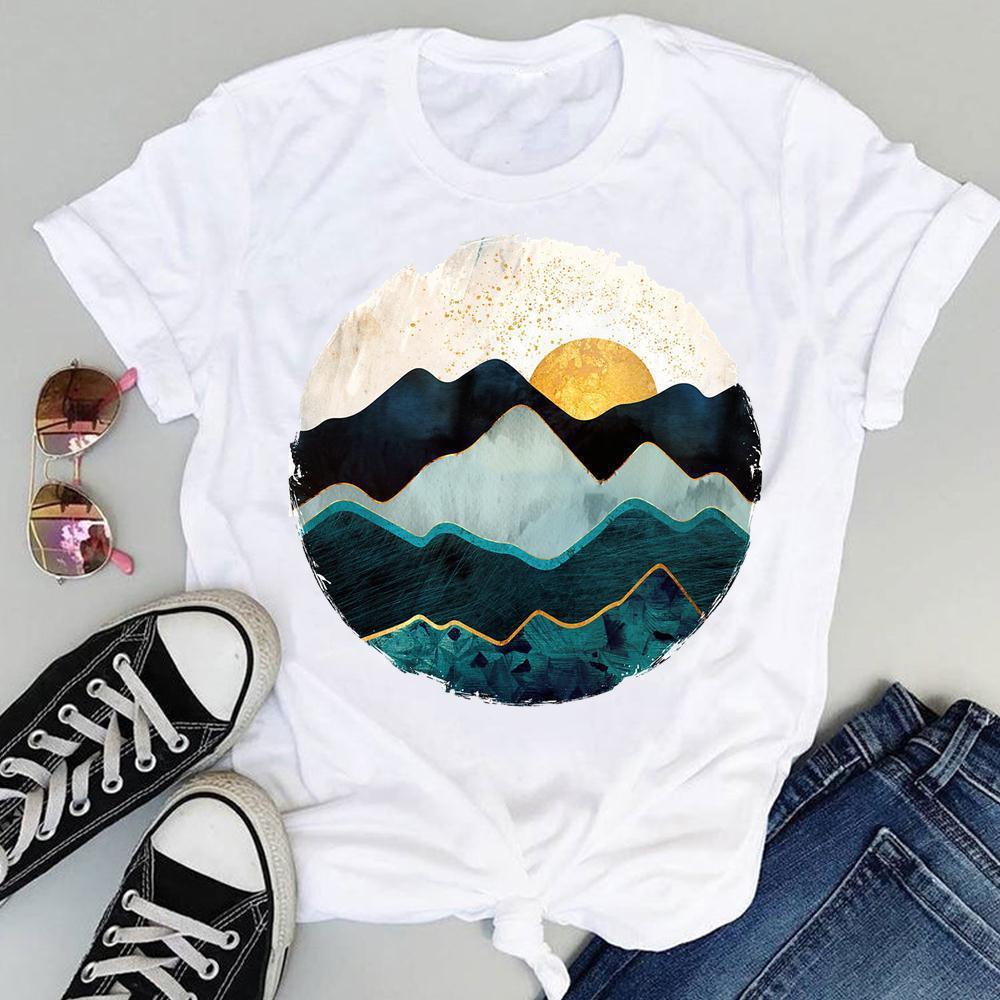 Summer New Shortsleeved Tshirt with Swan and Butterfly Print Patterns Roundneck Top Made of Modal Fabric Women Clothing