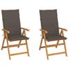 Day and Night - Day and Night Garden Chairs 2 Units with Taupe Cushions Solid Teak Wood