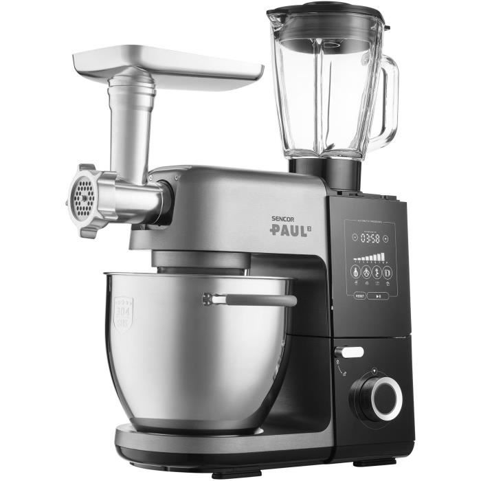 Multifunction Pastry Robot - Sencor - STM 8970 Paul 3 - 1800 W - 6.7 L Stainless Steel Bowl - Blender - Meat Grinder - 8 Speeds