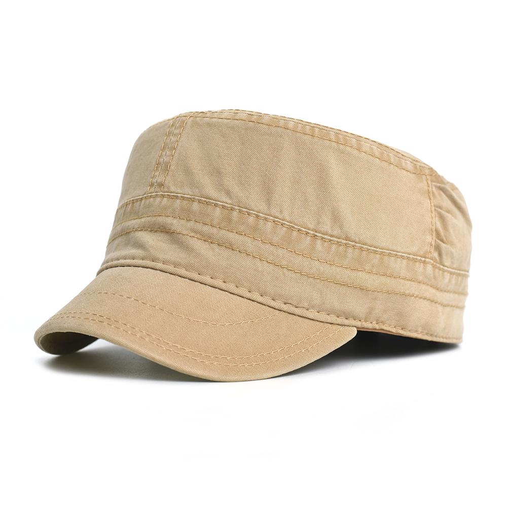 Spring Summer Washed Cotton Military Caps Men Women Casual Fashion Unique Design Vintage Flat Top Hat