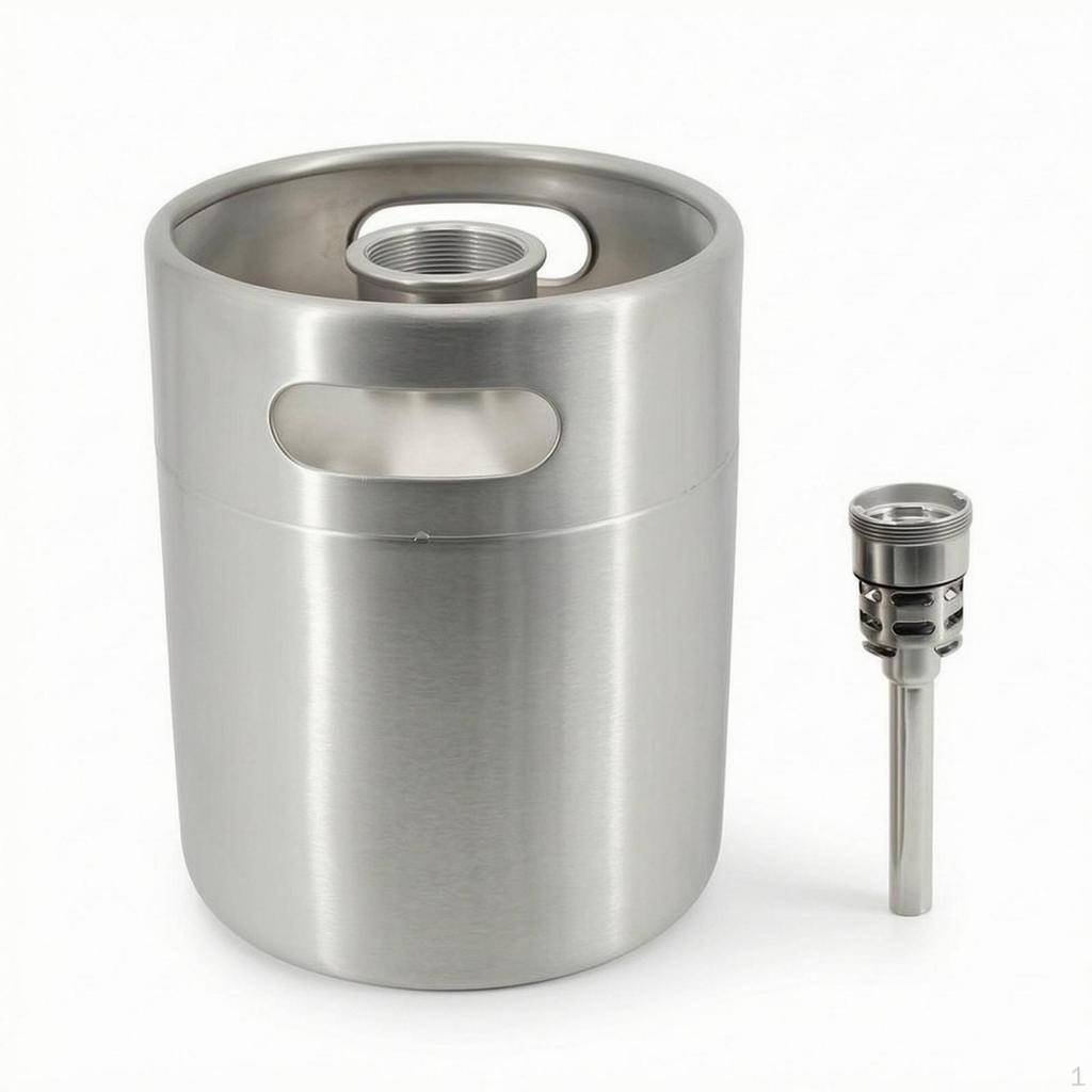 Keg with Spear 304 Stainless Steel Growler Reusable Mini for Home, Parties