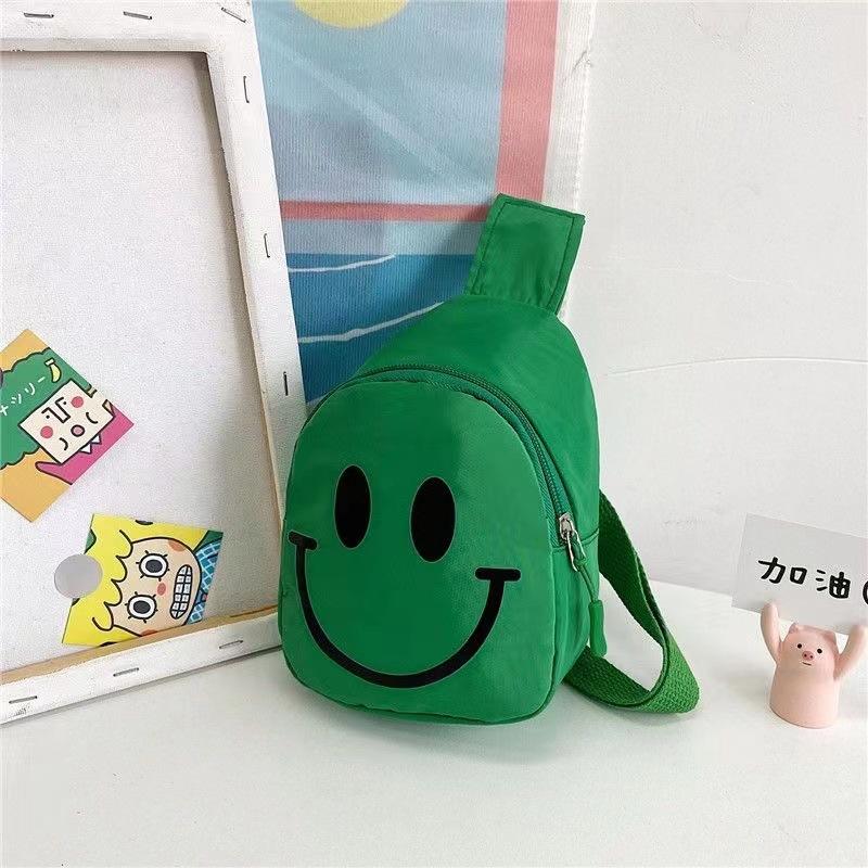Koreanischer Stil Buchstabendruck Nylon Bauchtasche für Kinder, Niedliche Mini-Brusttasche, Modische Crossbody-Umhängetasche für Jungen und Mädchen