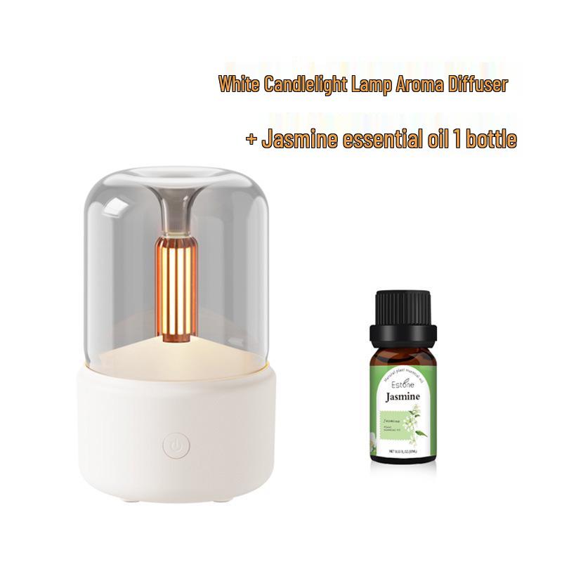 Ultrasonic Essential Oil Diffuser & Aromatherapy Humidifier with Candlelight Effect