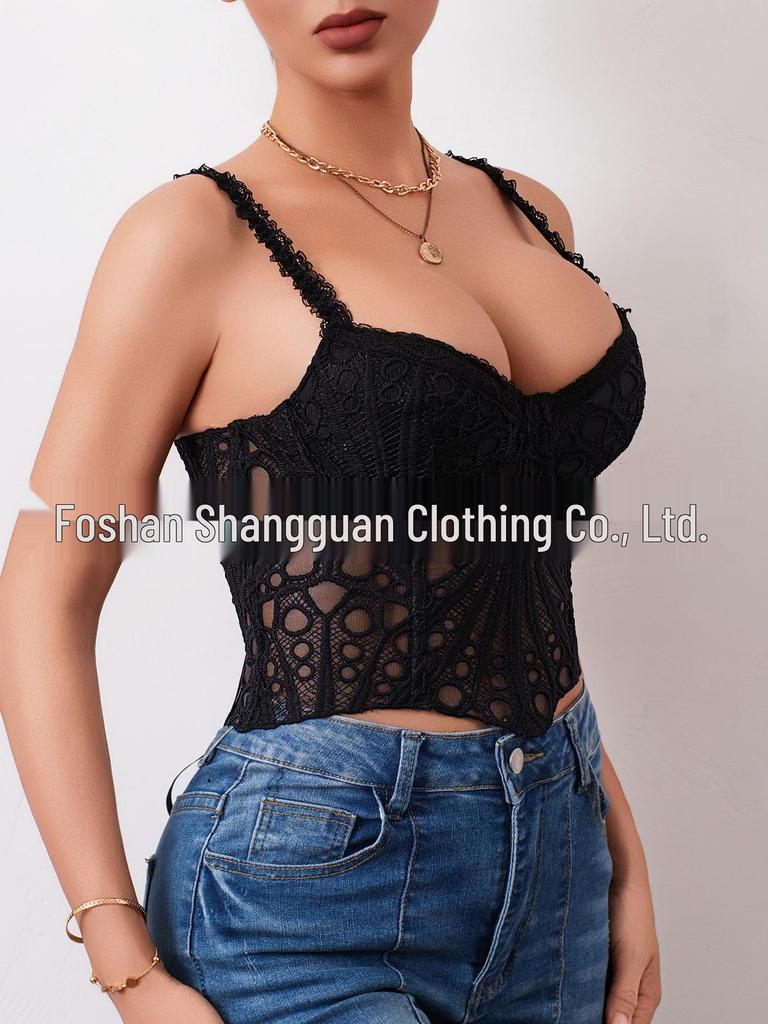 European-American Lace Corset Bodysuit