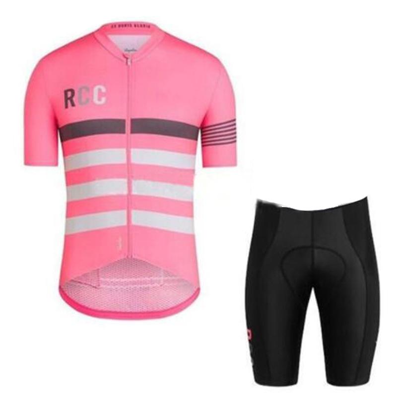 Pink RCC Cycling Jersey Set Short Sleeve for Men Bike Sportswear Sets Summer Maillot Ciclismo Hombre Bicycle Clothing 2026