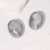 Stainless Steel Geometric Oval Stud Earrings for Women Exaggerated Gold Color Metal Texture Personality Earrings Jewelry Gifts