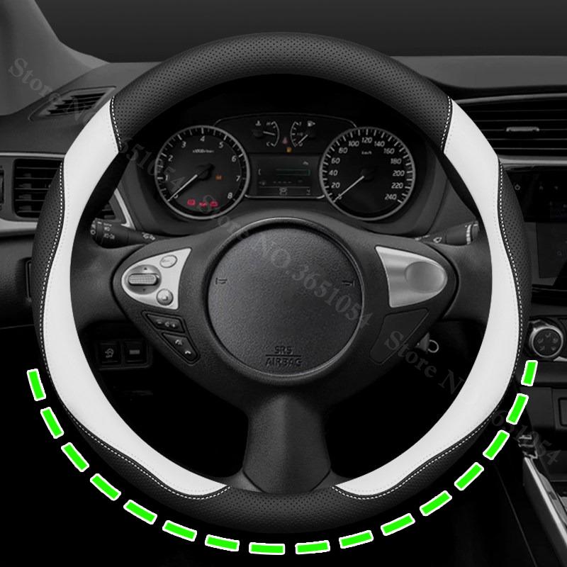 Breathable Napa Leather Car Steering Wheel Cover Non-Slip Car Handle Covers For Nissan Sylphy Qashqai Altima X-Trail Rogue