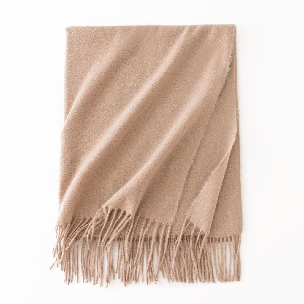 Cashmere Feel Solid Color Women's Imitation Cashmere Scarf Spring Atmosphere Korean Style Versatile Mid Length Shawl Scarf