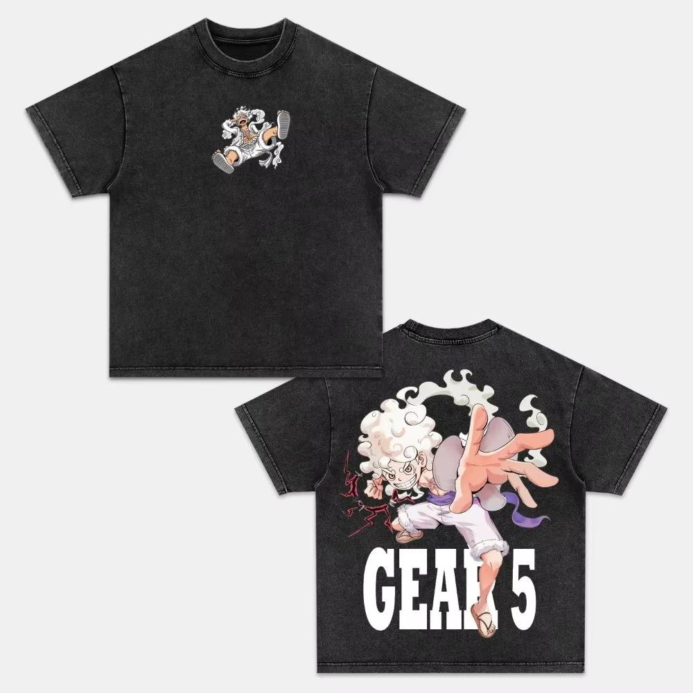 

ONE PIECE Men s and Women s Washed T-Shirt Anime Roronoa Zoro Tee Retro Distressed Y2k Casual Short Sleeve M
