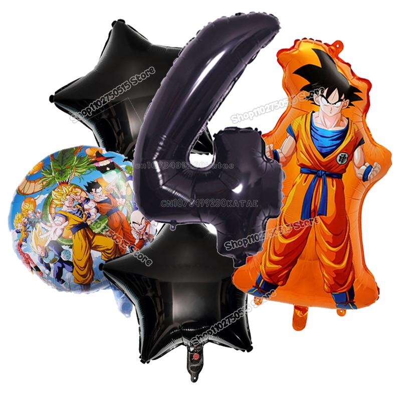 Anime Son Goku Kinderverjaardag Decoratie Dragon Ball Nummer Ballonnen Set Jongen Meisje Feestartikel Cartoon Babyborrel Verjaardagsdecor