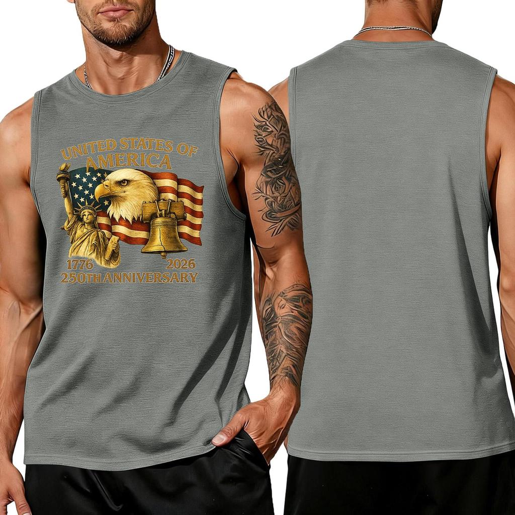 Men's Loose Fit Sleeveless Tank Top Casual Summer Shirt Lightweight Breathable Fabric Printed Graphic Design Comfortable Fit