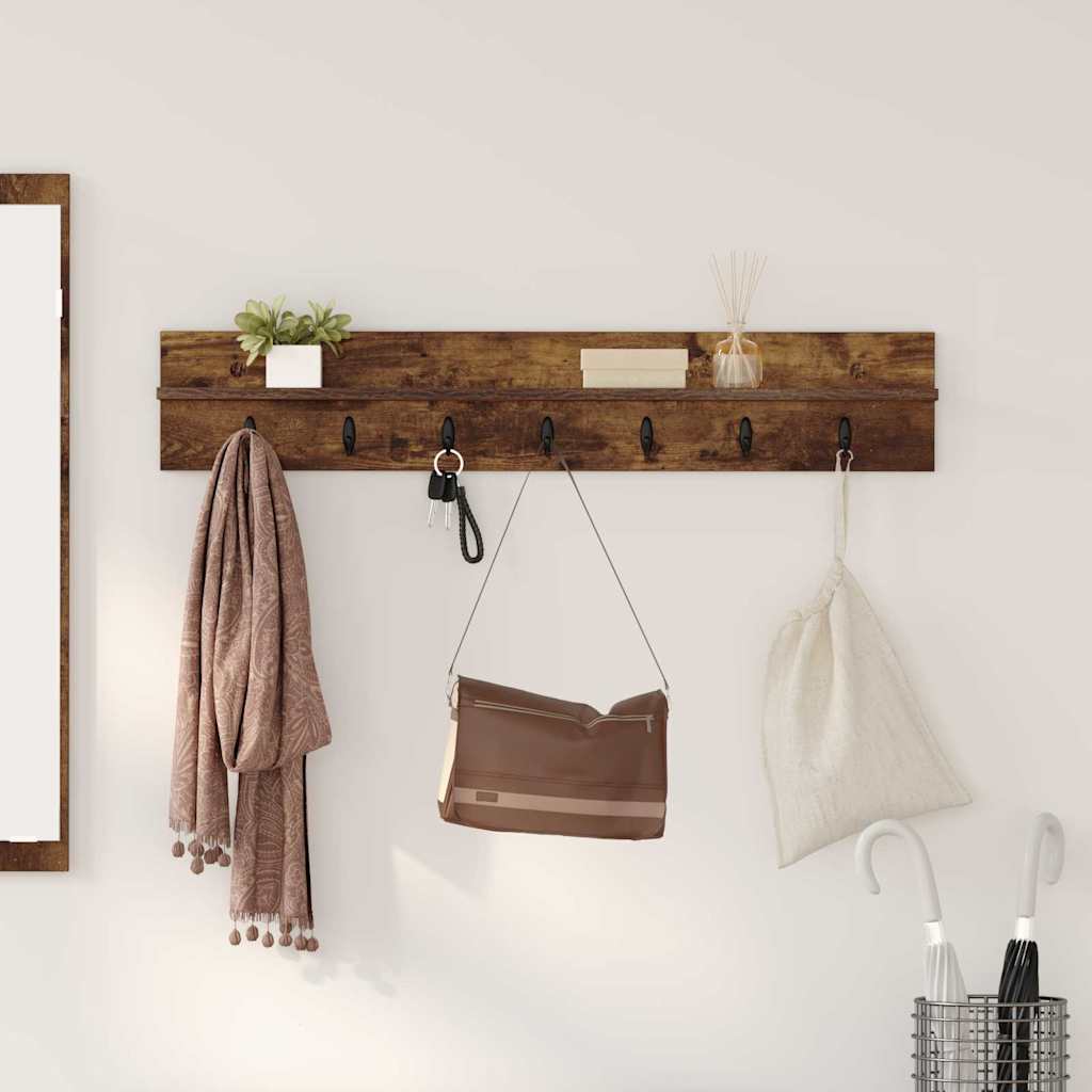 Wall Mounted Nightstand Smoked Oak 100 x 10.5 x 18 cm