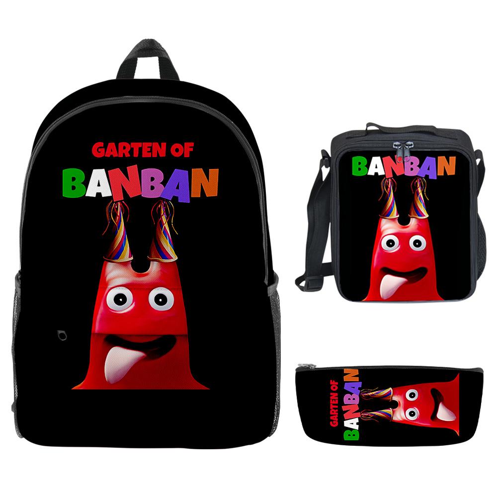 Luxury Youthful New Garten of Banban 3D Print 3pcs/Set School Bags Laptop Daypack Backpack Crossbody Lunch bag Pencil Case
