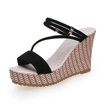 Moda Moda Sandali da Donna Zeppe con Plateau Pantofole da Donna Estive Eleganti Punta Aperta Tacchi Alti Scarpe da Donna Ciabatte