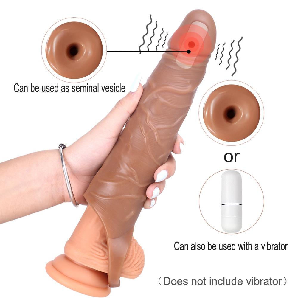 MoDi Dildo Extender Sleeve Reusable Penis Cover Delay Ejaculation Penis Massage Erotic Sex Toys