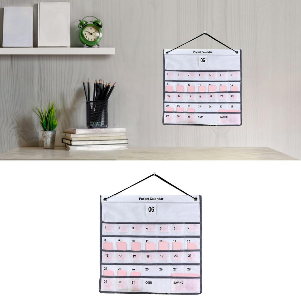 Wiszący kalendarz kieszonkowy na ścianę, kalendarz miesięczny z włókniny, torba do przechowywania do sypialni, salonu, biura