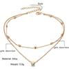 Fashion Stylish Multilayer Chain Pendant Necklace for Women and Girls Minimalist Heart Star Bohemian Crystal Choker Necklace