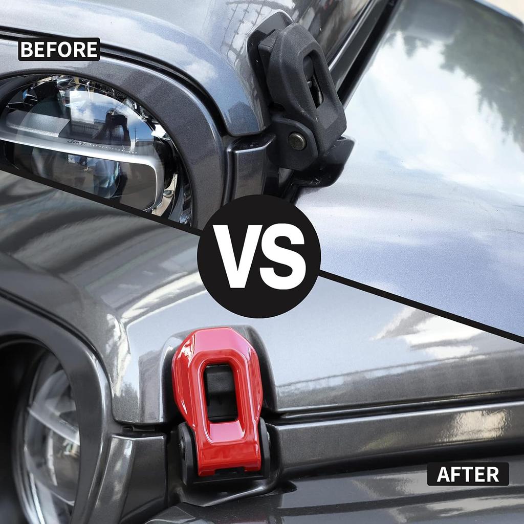 Voodonala For Jeep JL ABS Hood Latches Engine Buckle Bonnet Fastener Engine Cover Decor Trim Protction Cover For 2018-2025+ Jeep Wrangler JL JLU