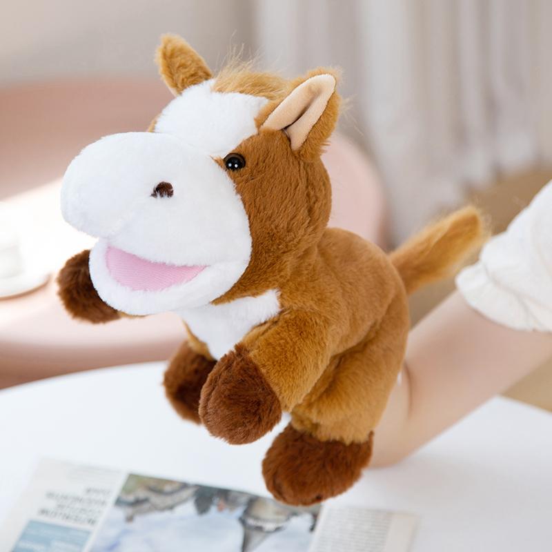 25cm Bauernhof Tier Plüsch Handpuppe Flauschig Cartoon Gelbe Ente Lamm Schweinchen Plüschtier Interaktiv Geschichte Erzählen Bühnenrequisite Geschenk 25cm