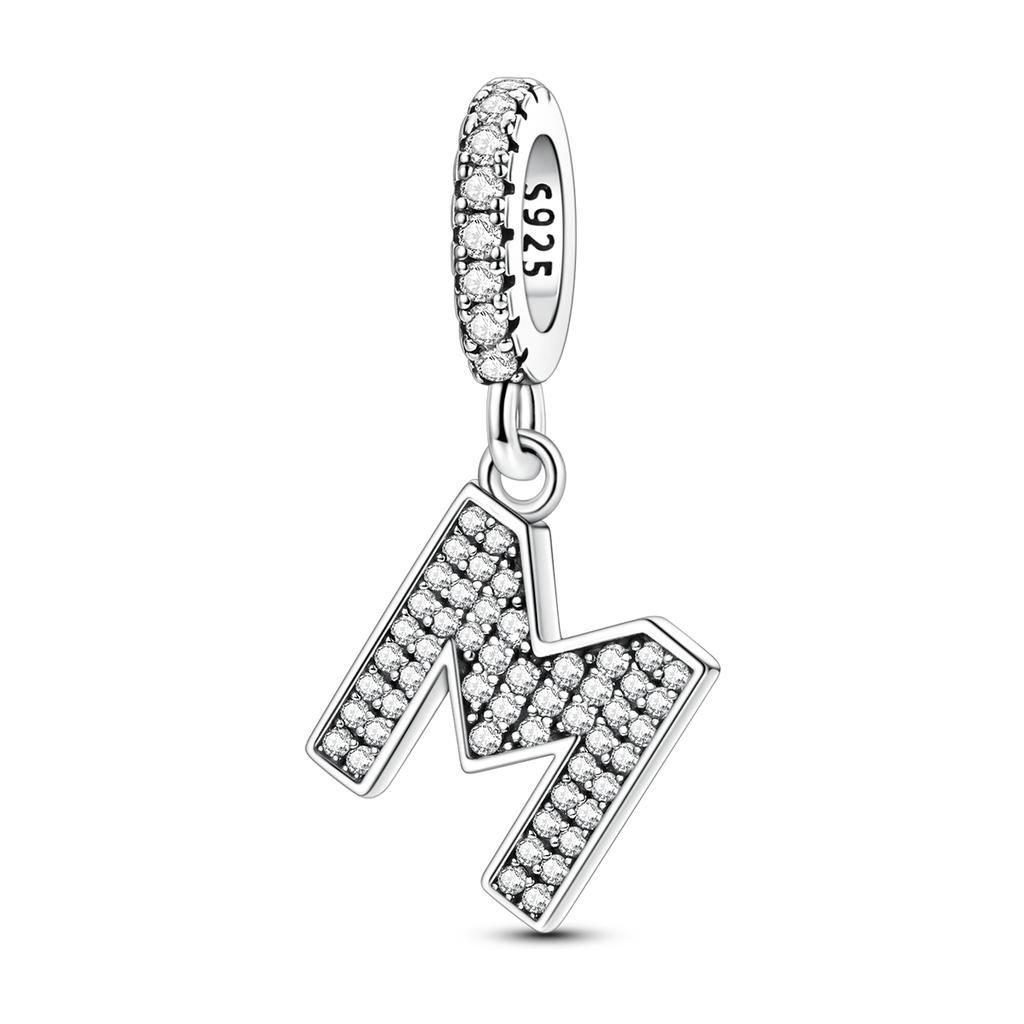 Decorative Charms Genuine Copper Heart Pendant Piece Letter Name Charm Decorations Bead Elements Suitable For Authentic Bracelet Style For Women