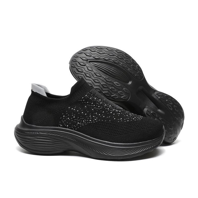 Women's Shoes Summer Casual Breathable Fly-woven Elastic Running Shoes One-pedal Socks Lightweight Sports Women's Shoes
