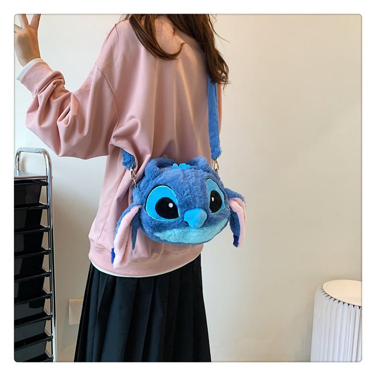 Soft Girls Cartoon Plush Backpack With Zipper Closure For Travel Casual
