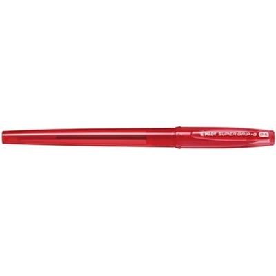 Pilot Super Grip G Ballpoint Cap Extra Red Red Pack of 10 Oil-Based Pen, Type, 0.5mm Fine, Barrel, Ink, BSGC-10EF-RR,