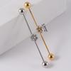 YW Industrielle Barbell Ohrringe Piercing Schmuck Chirurgischer Edelstahl Scaffold Piercings CZ Bar für Damen Herren
