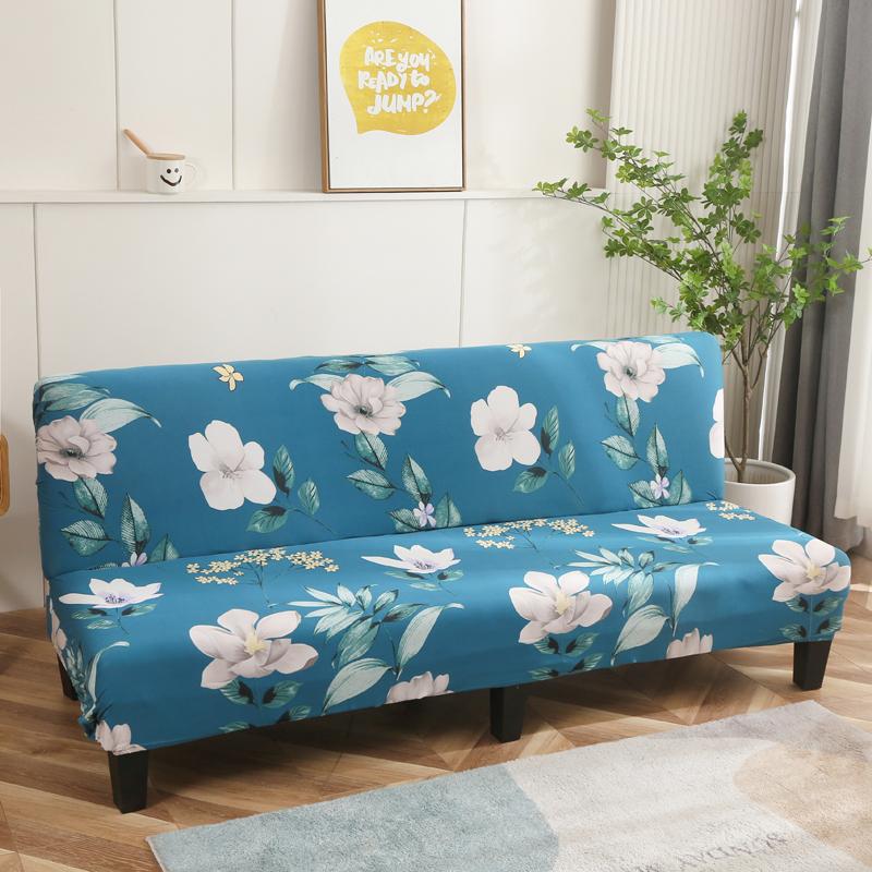 Armless Sofa Bed Cover Stretchable Cushion Sofa Cover Spandex Dust-Proof Furniture Protector Bedroom & Living Room Home Decor
