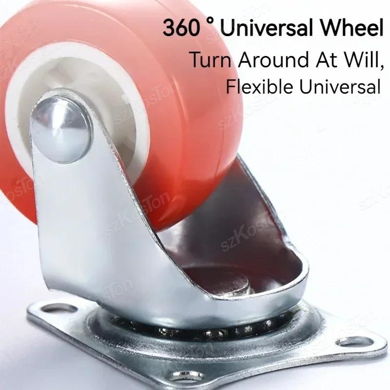 4Pcs Universal Caster Wheel Heavy Duty Swivel Caster Capacity Wear Resistant PVC Industrial Castor Wheel Furniture Wheels Caster