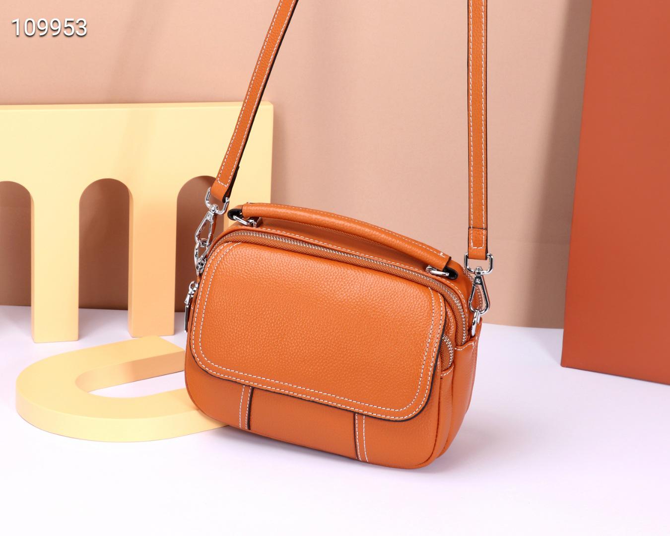 

Универсальная женская сумка из натуральной кожи - модный дизайн подушки 2025 года оранжевый