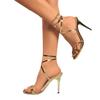 Large Size Women's Shoes 2025 Summer New 11cm Fine Heel Versatile Temperament Golden High Heel Sandals Women