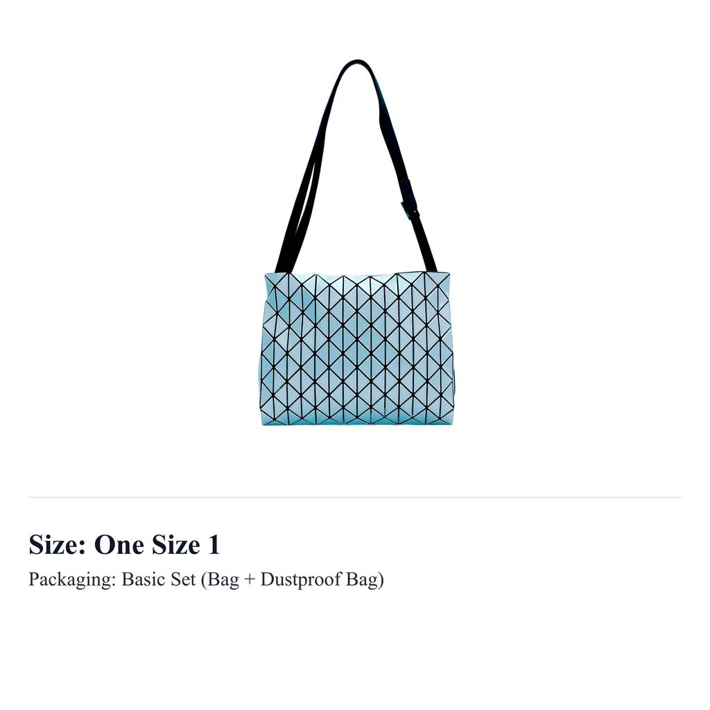 ISSEY MIYAKE Row Metallic PVC Resin Portable Crossbody Bag, Shoulder Bag Women's Light Blue BB41-AG463-71