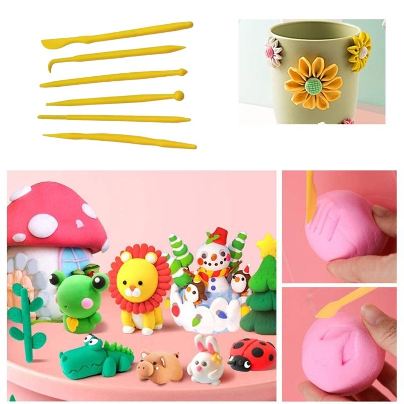 Tools Plastic Pottery Clay Sculpting Cook Decorating Supplies Double-Head for Adults Kids Beginners 6/14Pcs