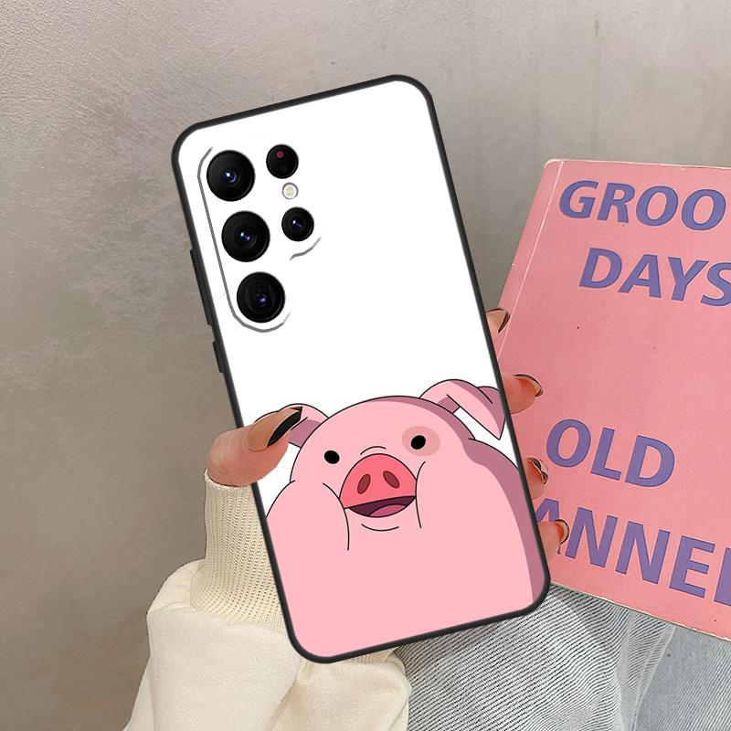Cute PINK Kawai Pig Case For Samsung Galaxy S24 FE S21 FE S20 S22 S23 S25 Ultra S9 S10 Plus S25 FE Cover Coque