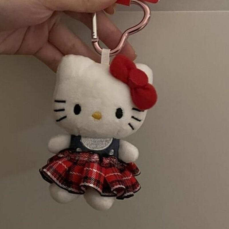 

Каваии Плюшевая кукла Hello Kitty Брелок Подвеска Мультяшный Китти Кэт Мягкие Плюшевые Игрушки Кольцо для Ключей Украшение для Сумки Подарок на День Рождения красный