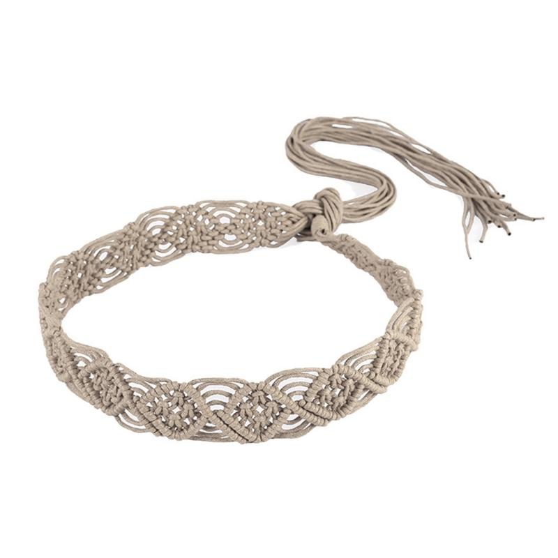 Women Decorative Wax Rope Belt Bohemian Fringed Belt Girl Dress Accessories Ethnic Waiststrap Female Waist Ornament