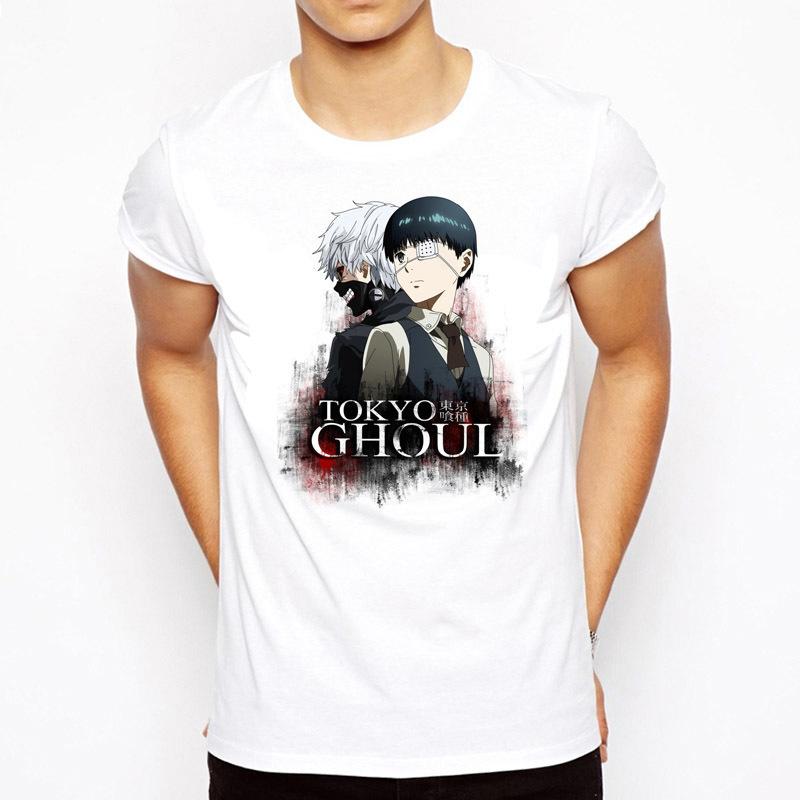 TOKYO GHOUL T Shirt Men Japanese Anime T-Shirt Male KANEKI KEN Print T-shirt Top Tee Clothes M8125