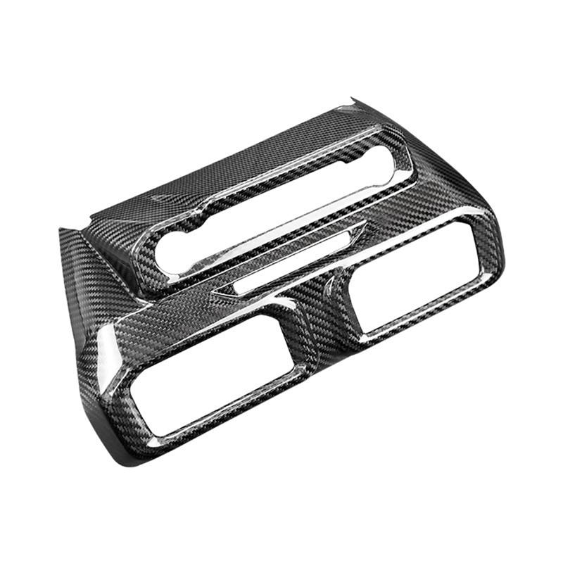 Carbon Fiber Car Multi-Media Console Frame Cover Center Console AC Air Vent Outlet Trim For Ford Mustang 2024 LHD