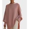 Women S Loose Solid Color Crew Neck Pullover Long Sleeve Knit Sweater