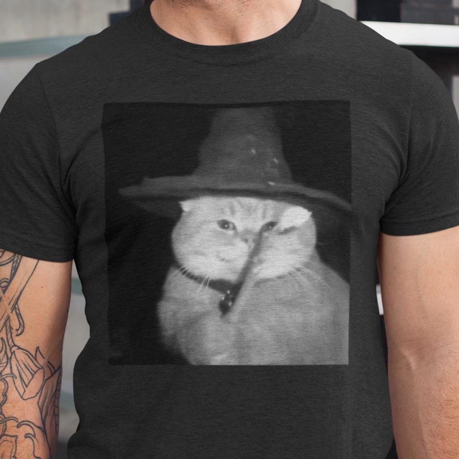 Cat Wizard Meme TShirt, Funny Kitty Meme Shirt, Cat Lover Gift S