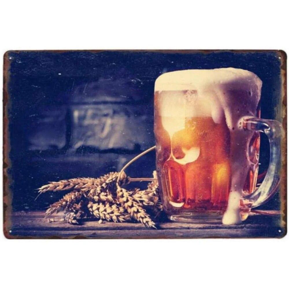 Vintage Miller High Life Beer Cup Metal Tin Signs Posters Plate Wall Decor for Home Bars Garage Cafe Clubs Retro Posters Plaque