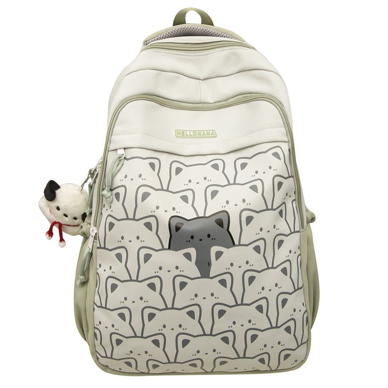 

Counter Mk DN ~ Burden Reduction Spine Protection Schoolbag Junior High School Student Boys High School Student Backpack Large Capacity Women Backpack Light green