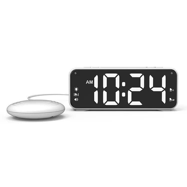 Digital Alarm Clock With Strong Vibrations And Multiple Ringtones For Adults