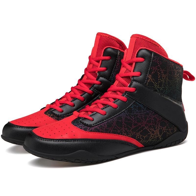 New Spring and Summer Splicing Upper Sports Shoes High Top Men's Boxing Training Shoes Fitness Shoes Fighting Shoes