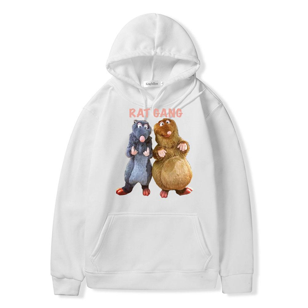 Funny Rat Gang Hoodie Ratatouille Remy and Emile Graphic Sweatshirt Kawaii Cute Mouse Print Hoodies Men Women Oversized Pullover