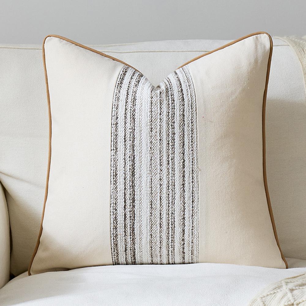 Farmhouse Cushion Cases with Stripe Pattern Soft Woven Pillowcase Striped Throw Covers for Home Bedroom Living Room Sofa Decor