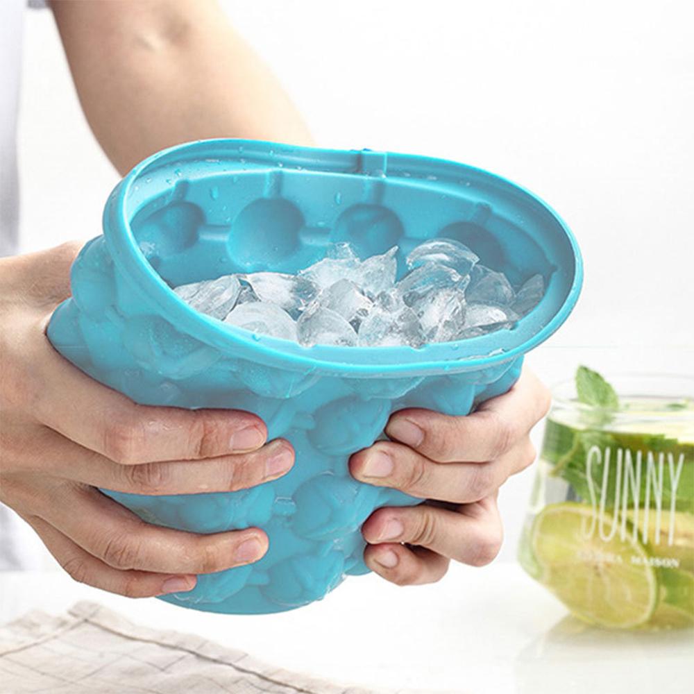 Silicone Ice Bucket Ice Cube Maker Portable Whisky Ice Bucket Wine Ice Cooler Beer Barware Tools Kitchen Accessorie