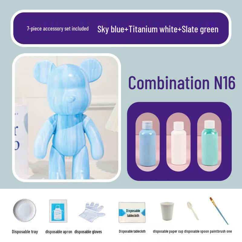 Acrylic Pigments White Bear Set for Creative Handcrafted Graffiti Painting
