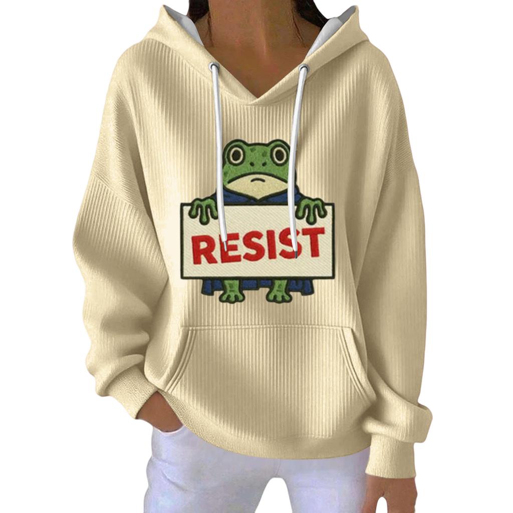 Women's Fashion Casual Long Sleeve Loose Printed Pullover Sports Long Sleeve Sweatshirt